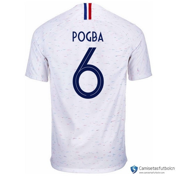 Camiseta Seleccion Francia Segunda equipo Pogba 2018 Blanco